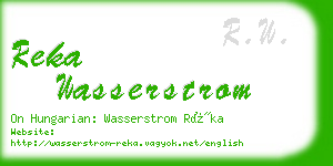 reka wasserstrom business card